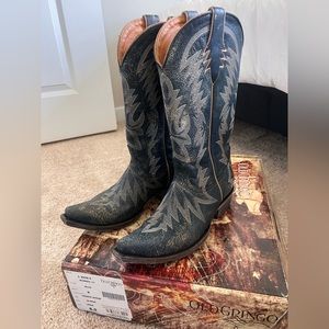 Old gringo Moreen blue boot-worn twice